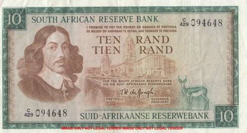 WOW    ***  TW DE JONGH  R10  NOTE  ***     C429 094648     SET073