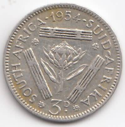 1954  Threepence Coin   SILVER                SUN9430