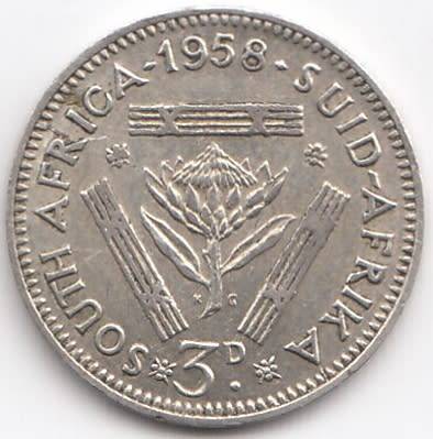 1958  Threepence Coin   SILVER                SUN9733