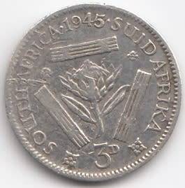 1945  Threepence Coin   SILVER                SUN9894