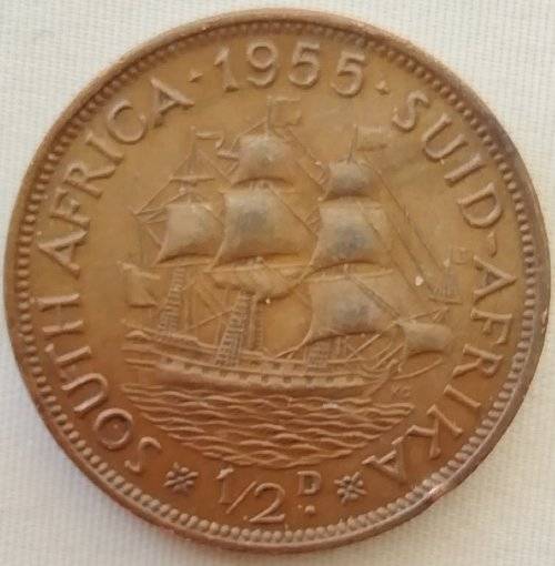 1955      HALF PENNY COIN    SA               SUN10570