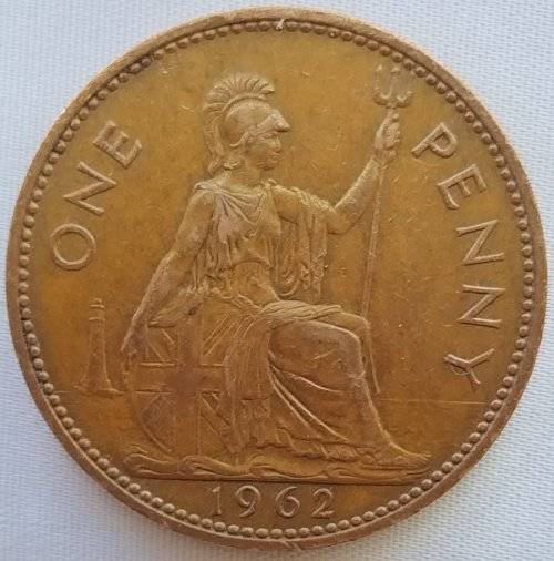 1962 -   ONE PENNY COIN   United Kingdom         SUN11516
