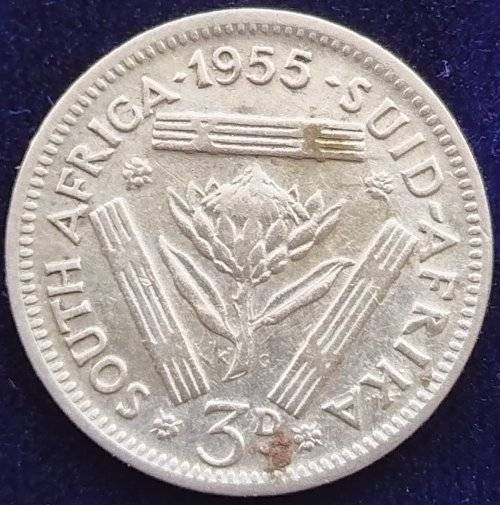 1955  Threepence Coin   SILVER                SUN11518