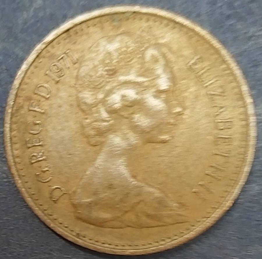 1971  -  1/2 New Penny Coin      United Kingdom         SUN12763*