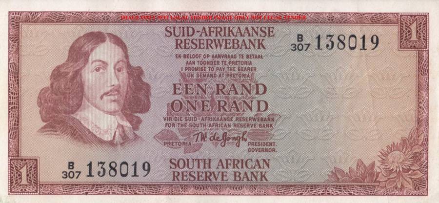 TW de Jongh      R1 Banknote       B307 138019       SET002