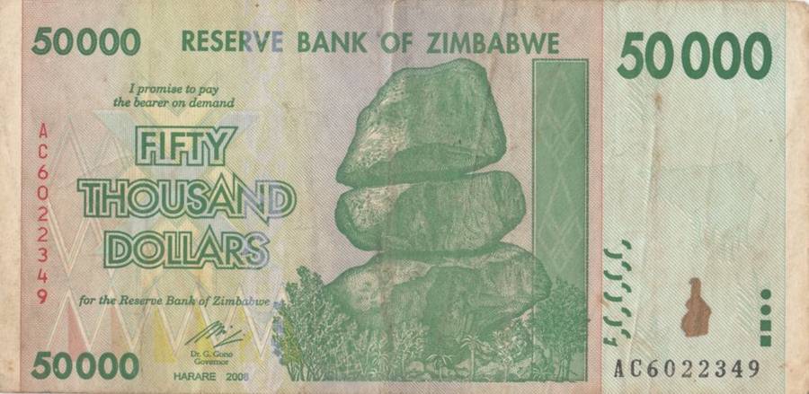FIFTY THOUSAND DOLLARS       ZIMBABWE        AC6022349      SET088