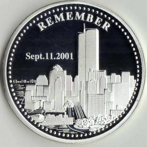 WTC 9/11 SILVER COMMEMORATIVE COIN AMERICA REMEMBER