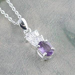 FANCY AMETHYST STERLING FINISH PENDANT