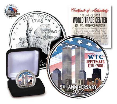 * 5th Anniversary * WTC 9/11 US MINT NY STATE QUARTER