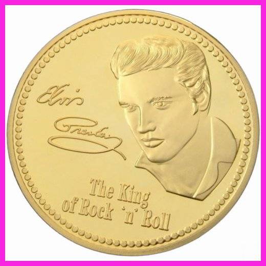 ELVIS PRESLEY GOLD PLATED COMMEMORATIVE  COIN