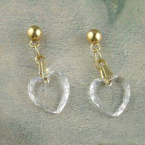 14KT Gold GEP Swarovski Faceted Crystal Heart Earrings