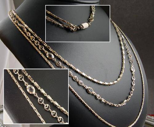 GENUINE 14KT GOLD PLATED CHAIN WARDROBE; 3 CHAINS IN 1!