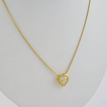 14KT Gold EP 2 CT Clear CZ Heart Pendant