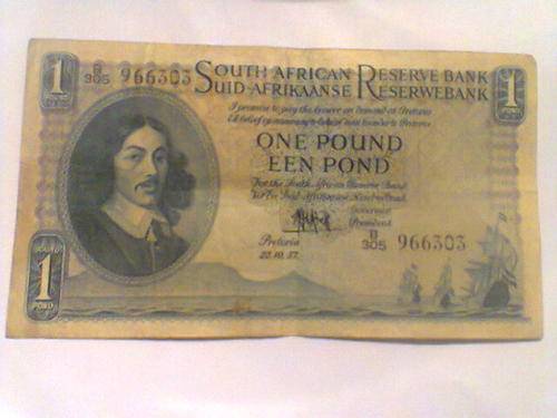 ONE POUND SOUTH AFRICA ENGLISH 1950S