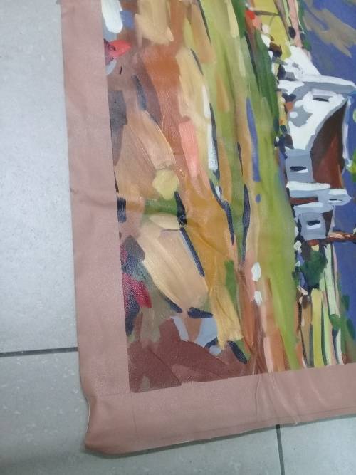 Carla Bosch rural farm scene 88x59--Estimated value = +/-  R25900