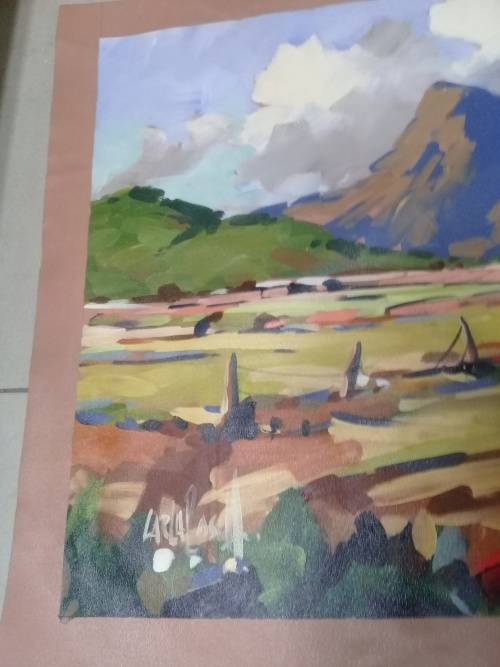 Carla Bosch rural farm scene 88x59--Estimated value = +/-  R25900