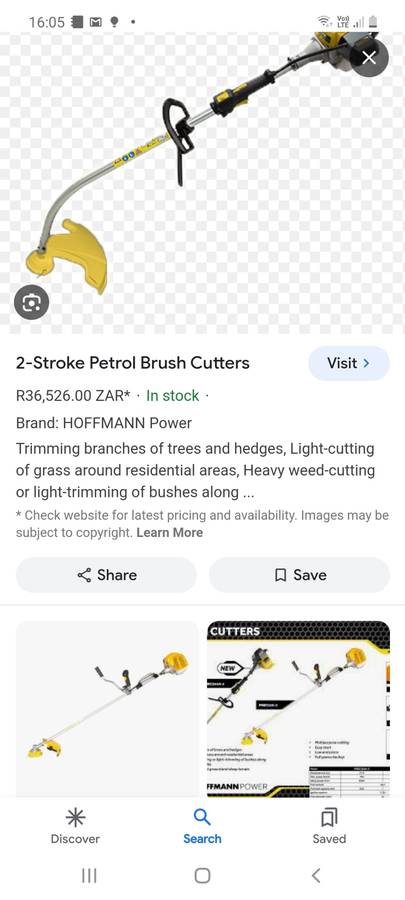 HOFFMANN PNBC520-3 BUSH TRIMMER UP FOR GRABS (SECONDHAND) (NEW ONE COST R36 500.00 RETAIL)