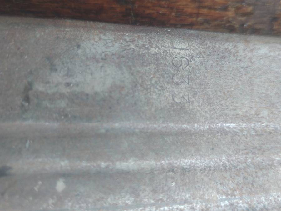 ANTIQUE WEEK #30 - 1633 DATE??  MARKINGS VERY UNCLEAR- VERRY OLD `panga` TYPE KNIFE