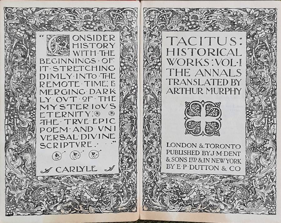 KAROO-ANTIEK #8 - VERRY RARE BOOK - TACITUS HISTORICAL WORKS VOL 1