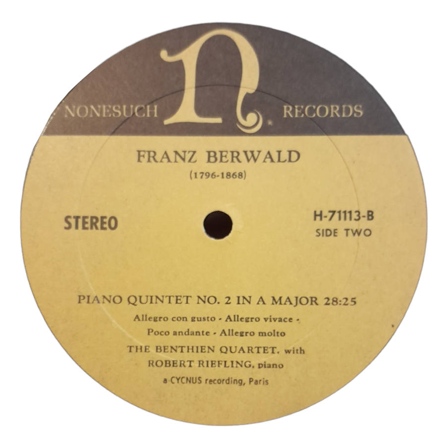 1966 Franz Berwald - Piano Quintet No. 1 In C Minor / Piano Quintet No. 2 In A Major - Vinyl, 7`, 33