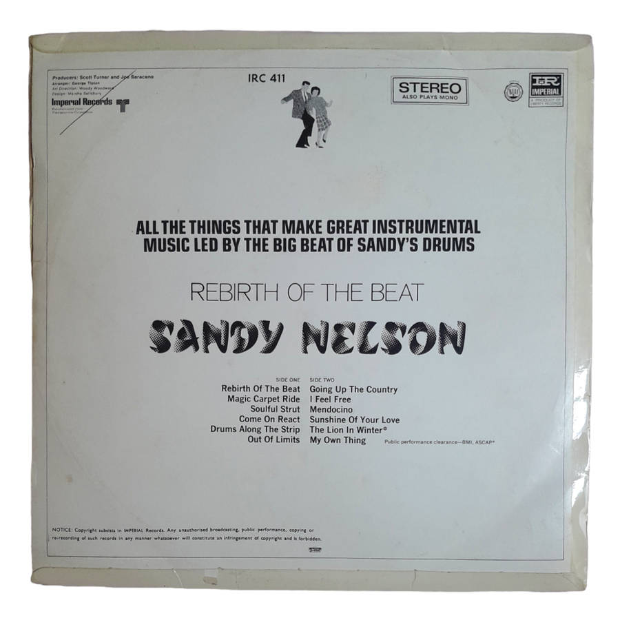 1969 Sandy Nelson  Rebirth Of The Beat - Vinyl, 7`, 33 RPM - Rock - Very Good - With Cover