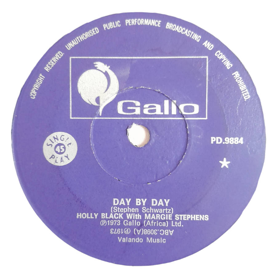 1973 Holly Black  Day By Day / By My Side - Vinyl, 7`, 45 RPM - Rock - Good - With Sleeve