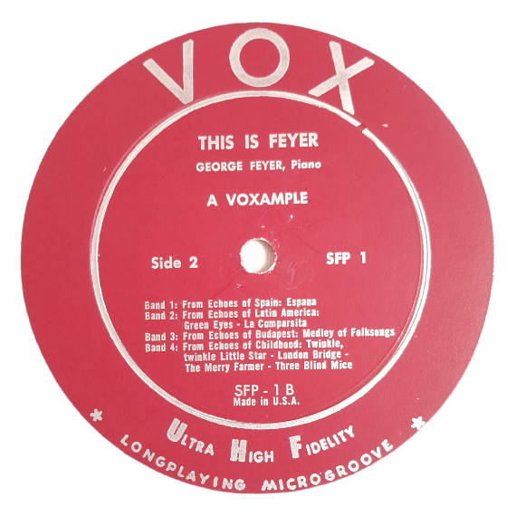 * George Feyer  This Is Feyer - Vinyl, 12`, 33 RPM - Jazz - Very Good - With Cover