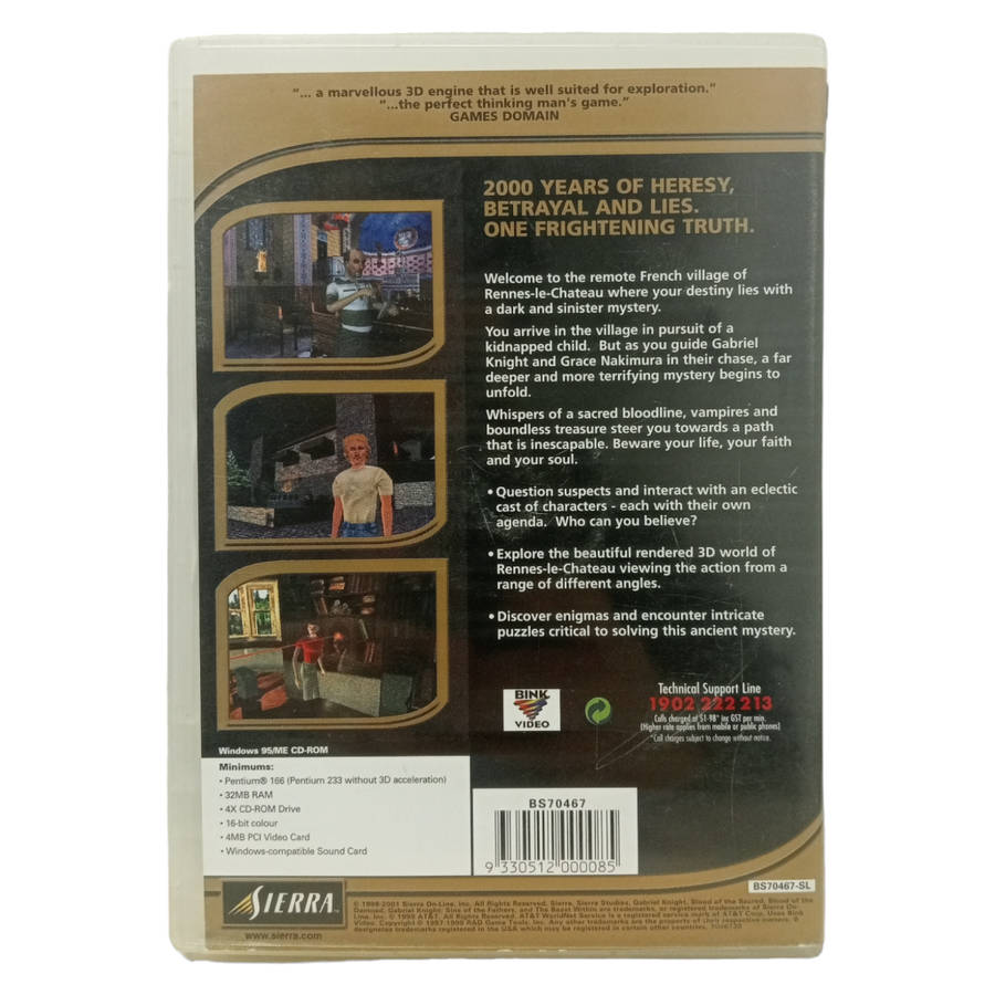 Blood Of The Sacred Gabriel Knight 3 - Blood Of The Damned PC (CD)