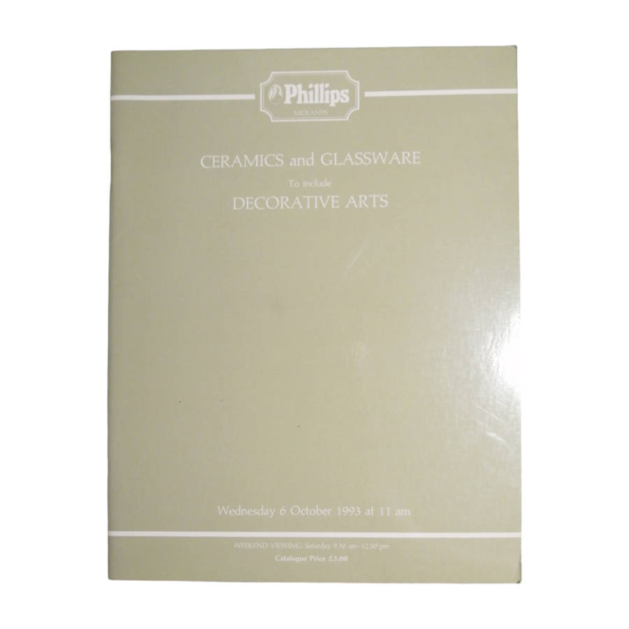 1993 Phillips Ceramics And Glassware Auction Catalog Softcover