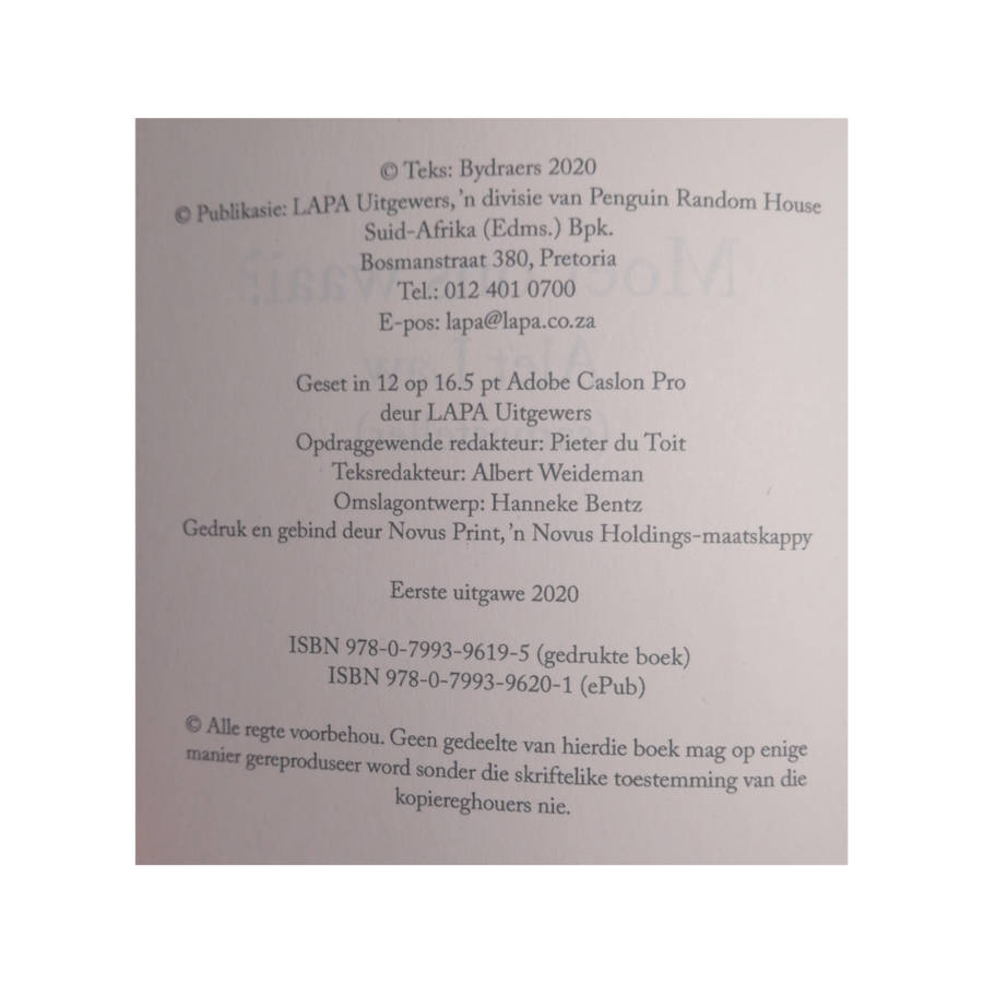 2020 Moet Ons Waai by Alet Law Softcover