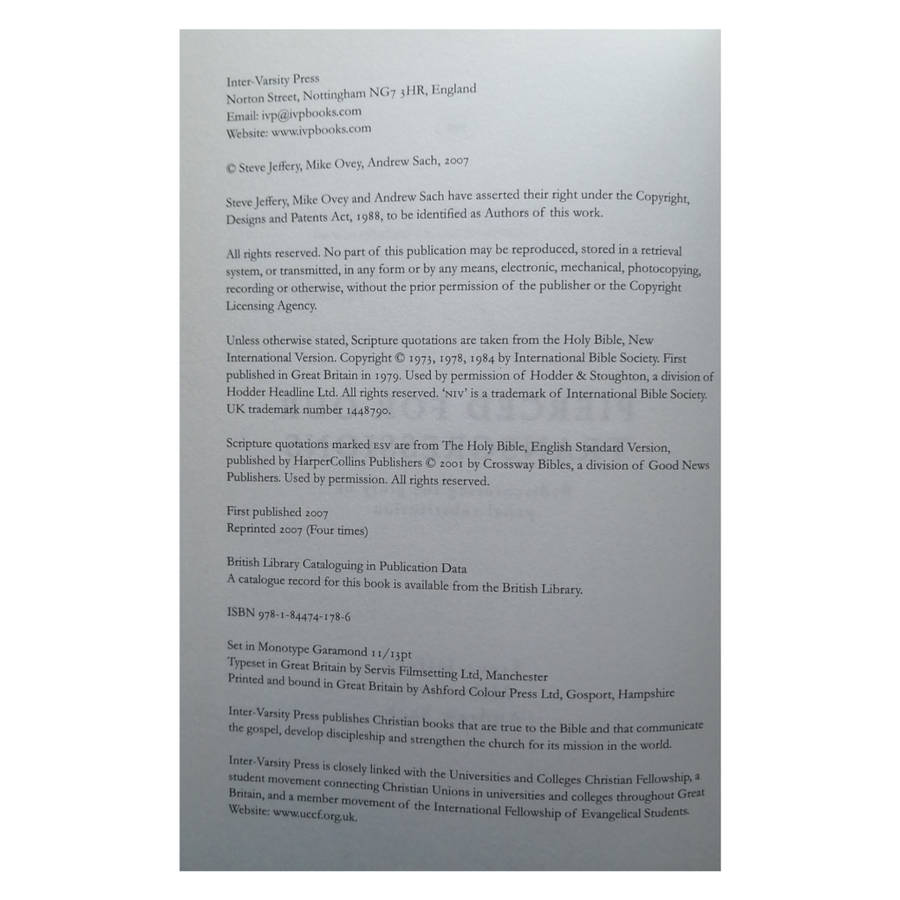 Pierced For Our Transgressions by Steve Jeffery, Mike Ovey and Andrew Sach 2007 Softcover