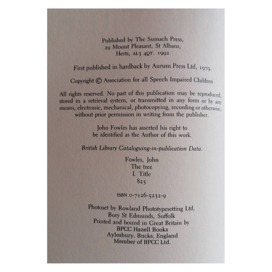 The Tree by John Fowles 1979 Softcover