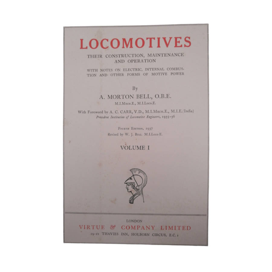 1937 Locomotives Volume 1 by A. Morton Bell Hardcover w/Dustjacket