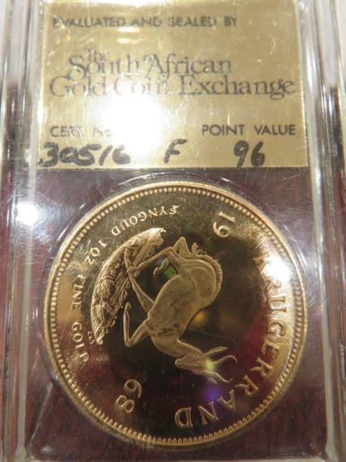 1968 Krugerrand Double Frosted 1oz Proof Gold SAGCE | Extremely RARE | Mintage Est: 500 - 1044 |