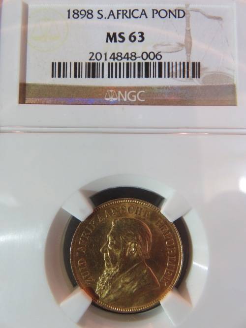 1898 ZAR Gold Pond NGC MS63 | Mint State | RARE this Nice | Brilliant UNC |