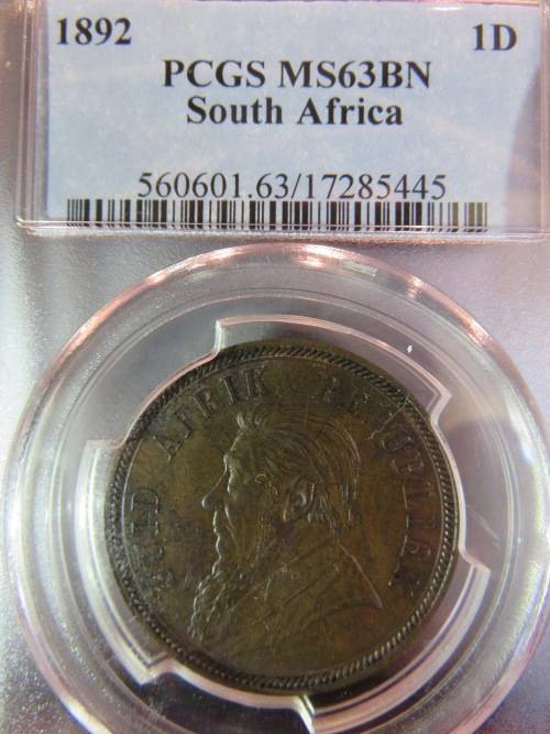 1892 ZAR Penny PCGS MS63 | Mint State | Brilliant UNC |