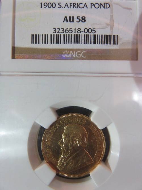 1900 ZAR Gold Pond NGC Graded AU58 | Almost Perfect | RARE THIS NICE |