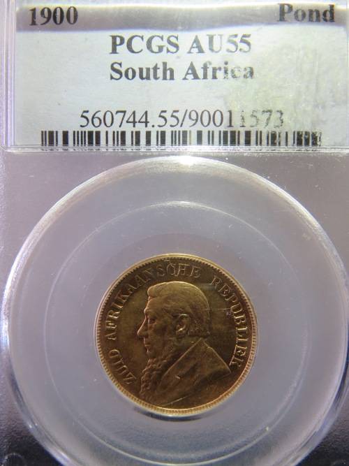 1900 ZAR Gold Pond PCGS Graded AU55 | Lustrous |