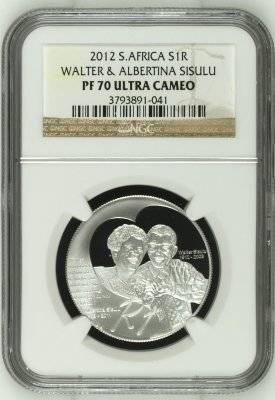 2012 Walter & Albertina Sisulu R1 Silver NGC PF70 | PERFECT PROOF 70 |