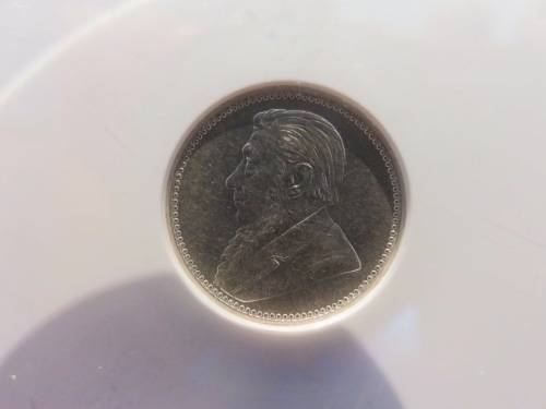 1893 ZAR SILVER 6 PENCE NGC GRADED MS61 | PERFECT UNC |