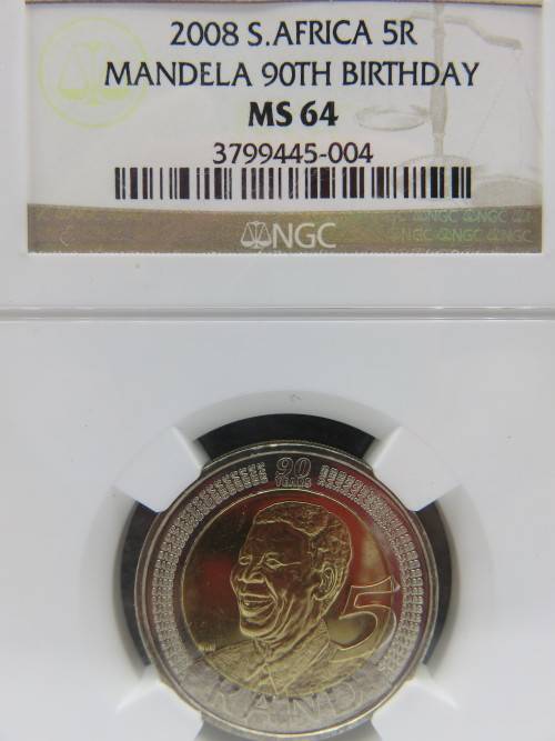 2008 Mandela 90th Birthday R5 NGC Graded MS64 | Fun R1 Start |
