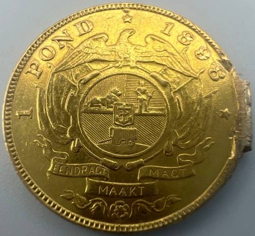 1898 Paul Kruger ZAR Gold Pond - 8 Grams Gold 22 Carat
