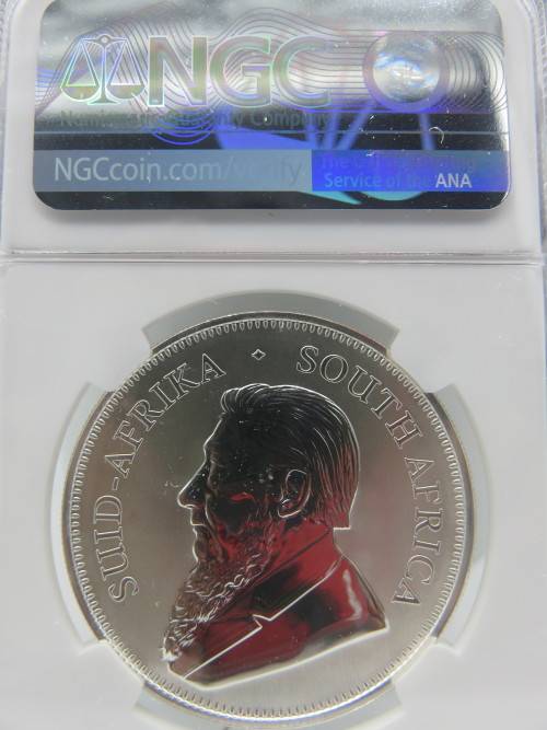 South Africa: Republic Krugerrand 50th Anniversary 1oz Fine Silver of 2017 SP 69 NGC