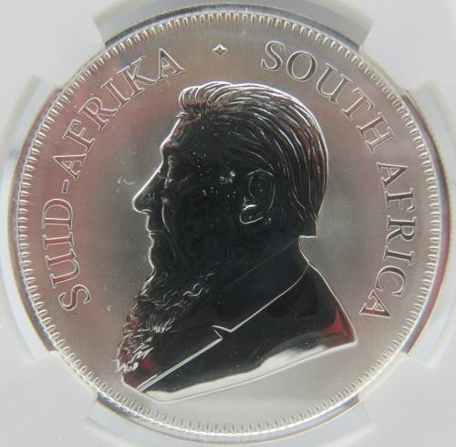 South Africa: Republic Krugerrand 50th Anniversary 1oz Fine Silver of 2017 SP 69 NGC
