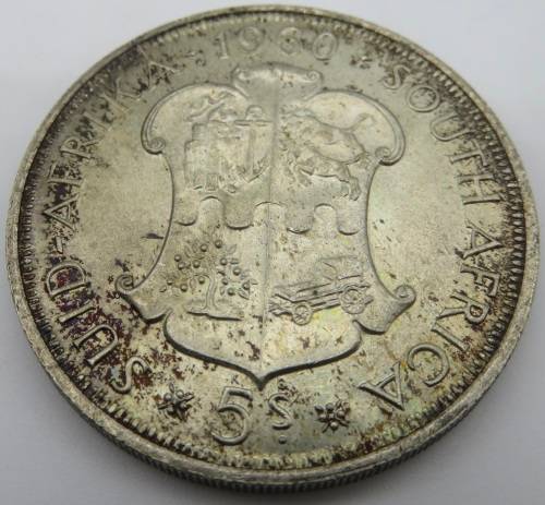 South Africa: Union Silver 5 Shilling (Crown) of 1960