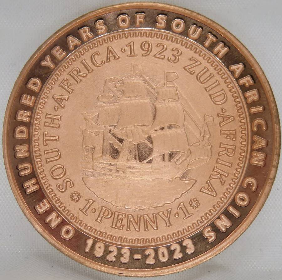 South Africa: Union 100th Anniversary Bronze Medallion (1923-2023).
