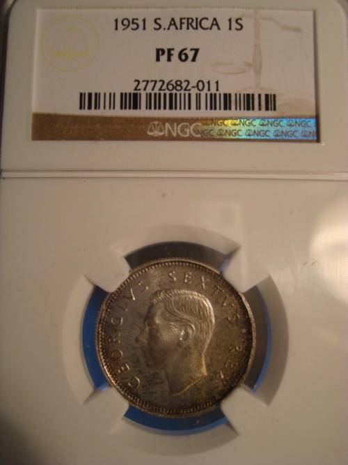 1951 SA Union Silver 1 Shilling NGC Graded PF67 ### Mintage: 2000 Only ### High Grade ### R1 Start