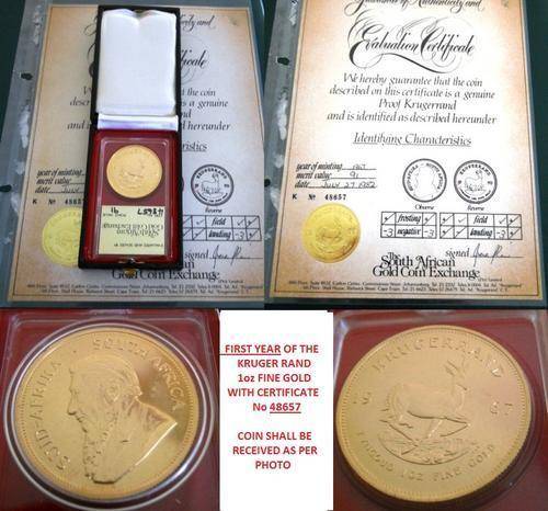 1967 1oz Gold Proof Krugerrand ### First Year of Strike ### ULTRA RARE WITH CERTIFICATE ### R1 Start