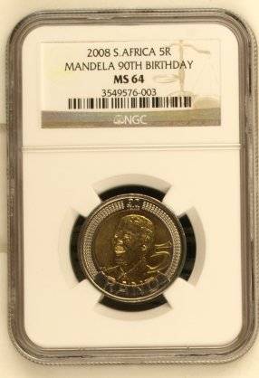 2008 Mandela 90th Birthday R5 NGC MS64 ### R1 Start