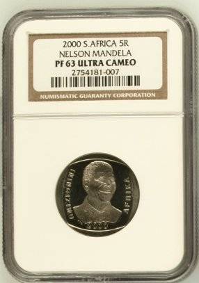 2000 Mandela R5 NGC PF63 Ultra Cameo ### YES PROOF 63 # RARE in PROOF # Fun Ends Friday 8pm #